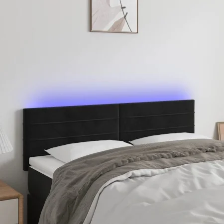Black velvet headboard with LED 144x5x78/88 cm by vidaXL, Headboards and footboards - Ref: Foro24-3121802, Price: 46,50 €, Di...