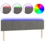 Light gray velvet headboard with LED 160x5x78/88 cm by vidaXL, Headboards and footboards - Ref: Foro24-3121904, Price: 67,42 ...