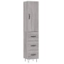 Aparador alto madera contrachapada gris Sonoma 34,5x34x180 cm