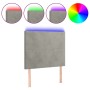 Headboard with LED lights light gray velvet 90x5x118/128 cm by vidaXL, Headboards and footboards - Ref: Foro24-3122180, Price...