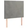 Kopfteil mit LED-Leuchten, hellgrauer Samt, 90 x 5 x 118/128 cm von vidaXL, Kopf- und Fußteile - Ref: Foro24-3122180, Preis: ...