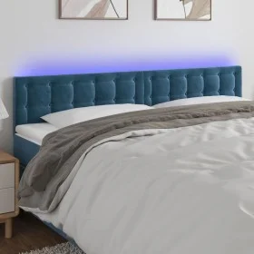 LED-Kopfteil aus dunkelblauem Samt, 200 x 5 x 78/88 cm von vidaXL, Kopf- und Fußteile - Ref: Foro24-3122116, Preis: 78,05 €, ...