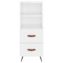 Aparador alto madera contrachapada blanco brillo 34,5x34x180 cm