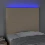 Headboard with LED lights cream fabric 90x5x118/128 cm by vidaXL, Headboards and footboards - Ref: Foro24-3122131, Price: 84,...