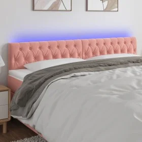 Rosa Samtkopfteil mit LED 180x7x78/88 cm von vidaXL, Kopf- und Fußteile - Ref: Foro24-3122013, Preis: 75,46 €, Rabatt: %