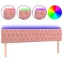 Rosa Samtkopfteil mit LED 180x7x78/88 cm von vidaXL, Kopf- und Fußteile - Ref: Foro24-3122013, Preis: 75,52 €, Rabatt: %