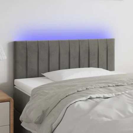 Light gray velvet headboard with LED 90x5x78/88 cm by vidaXL, Headboards and footboards - Ref: Foro24-3121886, Price: 52,41 €...