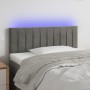 Hellgraues Samtkopfteil mit LED 90x5x78/88 cm von vidaXL, Kopf- und Fußteile - Ref: Foro24-3121886, Preis: 48,81 €, Rabatt: %