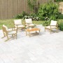 5-piece garden furniture set made of bamboo with cream white cushions by vidaXL, Garden sets - Ref: Foro24-3156477, Price: 55...