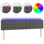 Dunkelgraues Samtkopfteil mit LED 160x5x78/88 cm von vidaXL, Kopf- und Fußteile - Ref: Foro24-3122101, Preis: 70,39 €, Rabatt: %