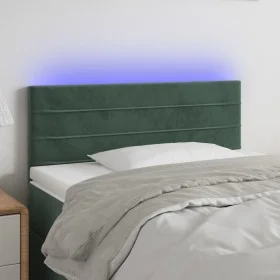 LED-Kopfteil aus dunkelgrünem Samt, 100 x 5 x 78/88 cm von vidaXL, Kopf- und Fußteile - Ref: Foro24-3121797, Preis: 39,10 €, ...