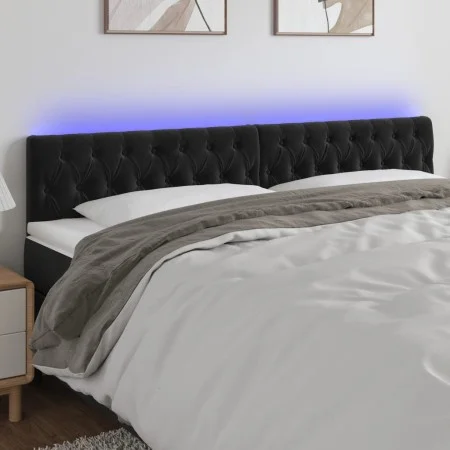Black velvet headboard with LED 180x7x78/88 cm by vidaXL, Headboards and footboards - Ref: Foro24-3122010, Price: 90,30 €, Di...