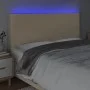 Headboard with LED lights cream fabric 200x5x118/128 cm by vidaXL, Headboards and footboards - Ref: Foro24-3122171, Price: 14...