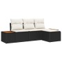 con almohada Ajustable 4 pcs Negro 239 x 117 x 37 cm