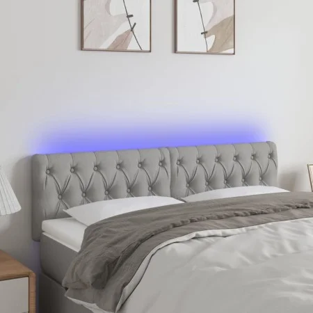 Light gray fabric headboard with LED 144x7x78/88 cm by vidaXL, Headboards and footboards - Ref: Foro24-3121946, Price: 64,66 ...