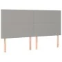 Kopfteil mit LED-Leuchten aus hellgrauem Stoff, 200 x 5 x 118/128 cm von vidaXL, Kopf- und Fußteile - Ref: Foro24-3122166, Pr...