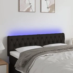 Black fabric headboard with LED 160x7x78/88 cm by vidaXL, Headboards and footboards - Ref: Foro24-3121956, Price: 75,64 €, Di...