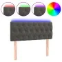 Dark gray velvet headboard with LED 90x7x78/88 cm by vidaXL, Headboards and footboards - Ref: Foro24-3121985, Price: 63,20 €,...