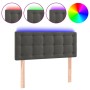 Dark gray velvet headboard with LED 90x5x78/88 cm by vidaXL, Headboards and footboards - Ref: Foro24-3122083, Price: 56,23 €,...