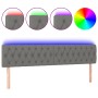 Kopfteil mit LED aus dunkelgrauem Stoff 200x7x78/88 cm von vidaXL, Kopf- und Fußteile - Ref: Foro24-3121971, Preis: 74,86 €, ...