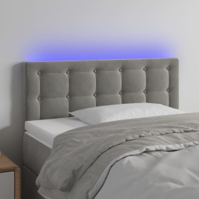 Light gray velvet headboard with LED 100x5x78/88 cm by vidaXL, Headboards and footboards - Ref: Foro24-3122088, Price: 49,40 ...