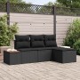 con almohada Ajustable 4 pcs Negro 239 x 117 x 37 cm