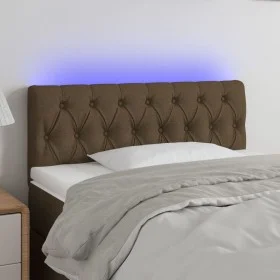 Headboard with LED in dark brown fabric 100x7x78/88 cm by vidaXL, Headboards and footboards - Ref: Foro24-3121941, Price: 55,...