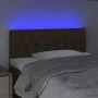 Headboard with LED in dark brown fabric 100x7x78/88 cm by vidaXL, Headboards and footboards - Ref: Foro24-3121941, Price: 55,...