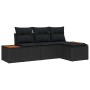 con almohada Ajustable 4 pcs Negro 239 x 117 x 37 cm