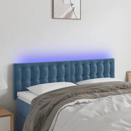 LED-Kopfteil aus dunkelbraunem Samt, 144 x 5 x 78/88 cm von vidaXL, Kopf- und Fußteile - Ref: Foro24-3122098, Preis: 58,54 €,...