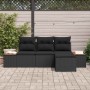 con almohada Ajustable 4 pcs Negro 239 x 117 x 37 cm