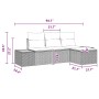 con almohada Ajustable 4 pcs Negro 239 x 117 x 37 cm