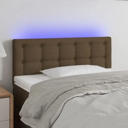 Headboard with LED in dark brown fabric 90x5x78/88 cm by vidaXL, Headboards and footboards - Ref: Foro24-3122031, Price: 48,5...