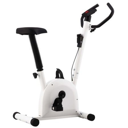 Bicicleta estática con resistencia de cinta blanco de vidaXL, Bicicletas estáticas - Ref: Foro24-92137, Precio: 122,15 €, Des...