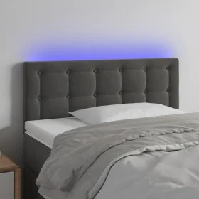 Dark gray velvet headboard with LED 100x5x78/88 cm by vidaXL, Headboards and footboards - Ref: Foro24-3122089, Price: 43,87 €...