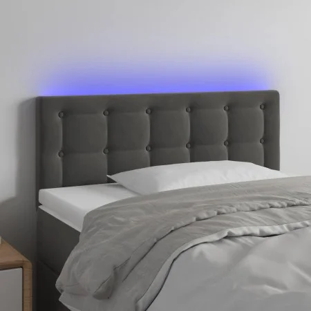 Dunkelgraues Samtkopfteil mit LED 100x5x78/88 cm von vidaXL, Kopf- und Fußteile - Ref: Foro24-3122089, Preis: 43,87 €, Rabatt: %