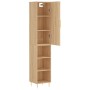 Aparador de madera contrachapada roble Sonoma 34,5x34x180 cm