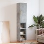 Aparador de madera contrachapada gris hormigón 34,5x34x180 cm
