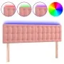 Rosa Samtkopfteil mit LED 144x5x78/88 cm von vidaXL, Kopf- und Fußteile - Ref: Foro24-3122099, Preis: 68,55 €, Rabatt: %