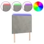 Headboard with LED lights light gray velvet 80x5x118/128 cm by vidaXL, Headboards and footboards - Ref: Foro24-3122174, Price...