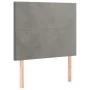 Headboard with LED lights light gray velvet 80x5x118/128 cm by vidaXL, Headboards and footboards - Ref: Foro24-3122174, Price...