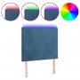 Headboard with LED lights dark blue velvet 80x5x118/128 cm by vidaXL, Headboards and footboards - Ref: Foro24-3122178, Price:...