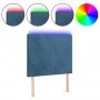 Headboard with LED lights dark blue velvet 80x5x118/128 cm by vidaXL, Headboards and footboards - Ref: Foro24-3122178, Price:...