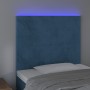 Headboard with LED lights dark blue velvet 80x5x118/128 cm by vidaXL, Headboards and footboards - Ref: Foro24-3122178, Price:...