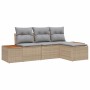 con almohada Ajustable 4 pcs Beige 239 x 117 x 37 cm