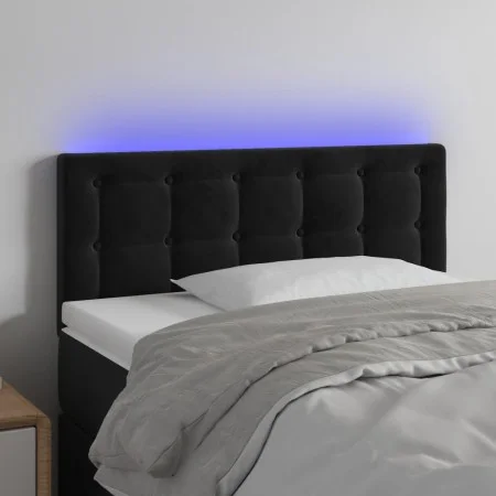 Kopfteil aus schwarzem Samt mit LED 90x5x78/88 cm von vidaXL, Kopf- und Fußteile - Ref: Foro24-3122084, Preis: 50,35 €, Rabat...