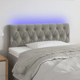 Hellgraues Samtkopfteil mit LED 90x7x78/88 cm von vidaXL, Kopf- und Fußteile - Ref: Foro24-3121984, Preis: 58,08 €, Rabatt: %