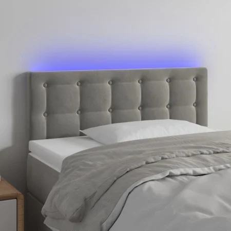 Light gray velvet headboard with LED 80x5x78/88 cm by vidaXL, Headboards and footboards - Ref: Foro24-3122076, Price: 37,63 €...