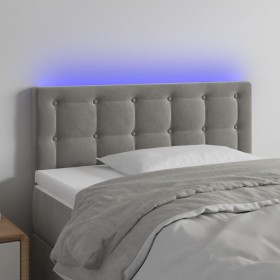 Hellgraues Samtkopfteil mit LED 90x5x78/88 cm von vidaXL, Kopf- und Fußteile - Ref: Foro24-3122082, Preis: 49,13 €, Rabatt: %