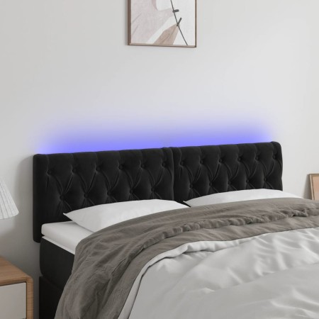 Kopfteil aus schwarzem Samt mit LED 160x7x78/88 cm von vidaXL, Kopf- und Fußteile - Ref: Foro24-3122004, Preis: 85,06 €, Raba...